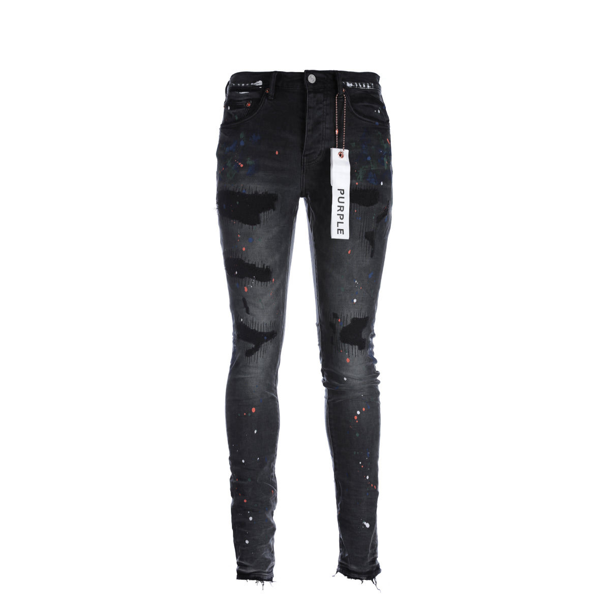 Purple Denim Black Paint Repair Men's Jean