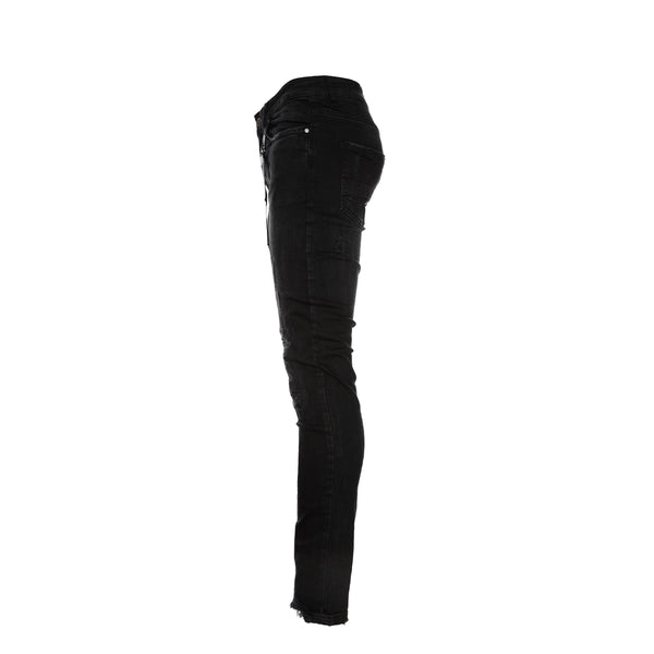 Black Denim Black Stone Men's Skinny Designer Jean