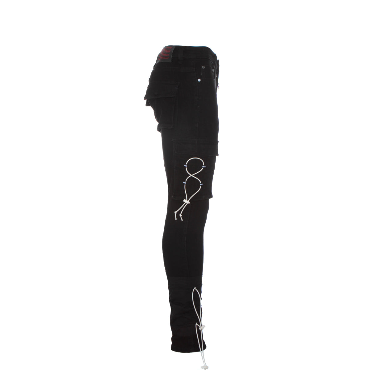 Serenede Xolo Men's Skinny CargoJeans Jet Black – SIZE